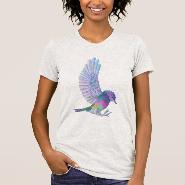 Awesome Cute Colourful Bird T-Shirt (Front)