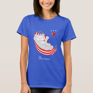Awesome Cute Kitty Cat in Hammock T-Shirt