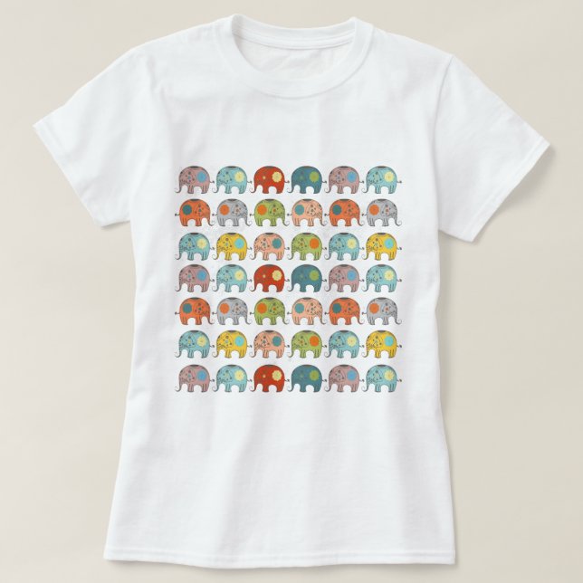 Awesome cute trendy circus Indian elephant T-Shirt (Design Front)