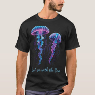 Awesome Cute Underwater Fish Sea Just Go with Flow T-Shirt