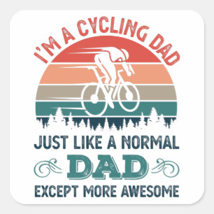 Awesome Cycling Dad Funny Bicycle Gift Square Sticker