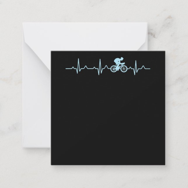 awesome cyclist heartbeat mountain biking cycling card (Front)
