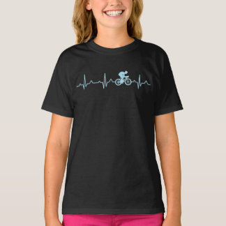 awesome cyclist heartbeat mountain biking cycling T-Shirt