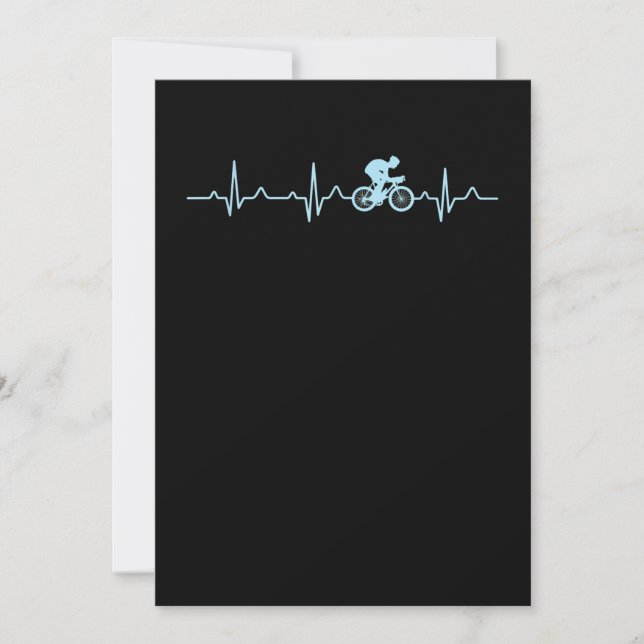 awesome cyclist heartbeat mountain biking cycling thank you card (Front)