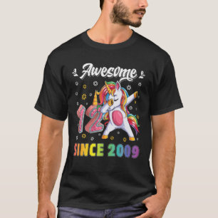 Awesome Dabbing Unicorn Birthday 12 Year Old Girl T-Shirt