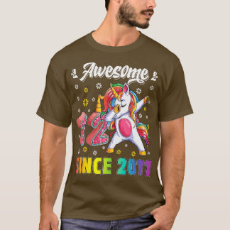 Awesome Dabbing Unicorn Birthday 12 Year Old Girl T-Shirt