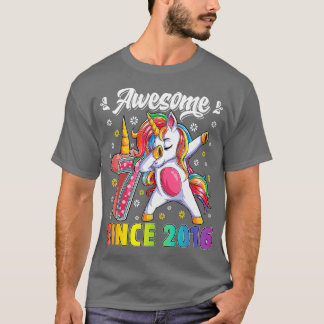 Awesome Dabbing Unicorn Birthday 7 Year Old Girl 7 T-Shirt