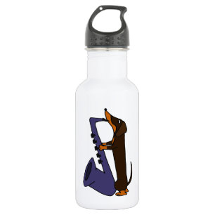 Awesome Dachshund Dog Playing Saxophone 532 Ml Water Bottle