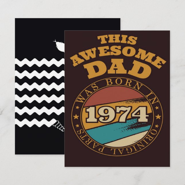 Awesome Dad Gift Idea 1974| 48th birthday gift Invitation (Front/Back)