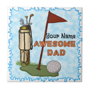 Awesome Dad Golf  Tile