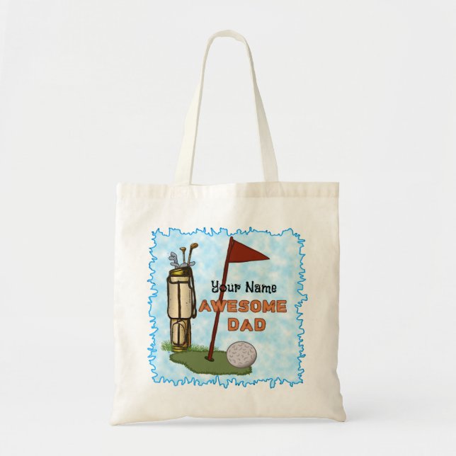 Awesome Dad Golf  tote bag (Front)