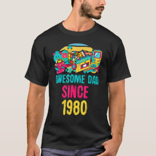 Awesome Dad Since 1980 Retro Vintage 80 s Toys Fat T-Shirt
