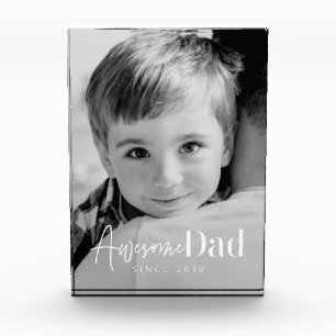 Awesome Dad Since 20XX Modern Simple Elegant Photo Block