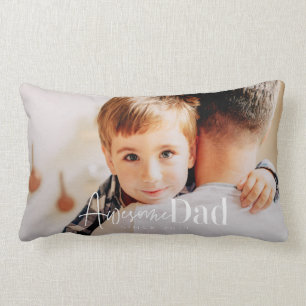 Awesome Dad Since 20XX Modern Simple Elegant Photo Lumbar Cushion
