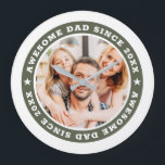 Awesome Dad Since 20XX Modern Simple Photo Large Clock<br><div class="desc">This simple and modern design is composed of serif typography and add a custom photo. Awesome Dad Since 20XX " circles the photo of your dad,  father,  papa etc. This is a perfect gift for your Dad on his birthday,  father's day,  christmas,  etc.</div>