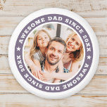 Awesome Dad Since 20XX Modern Simple Photo Magnet<br><div class="desc">This simple and modern design is composed of serif typography and add a custom photo. Awesome Dad Since 20XX " circles the photo of your dad,  father,  papa etc. This is a perfect gift for your Dad on his birthday,  father's day,  christmas,  etc.</div>