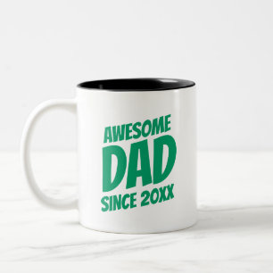 Awesome Dad Since 20XX Simple and Cool Two-Tone Coffee Mug