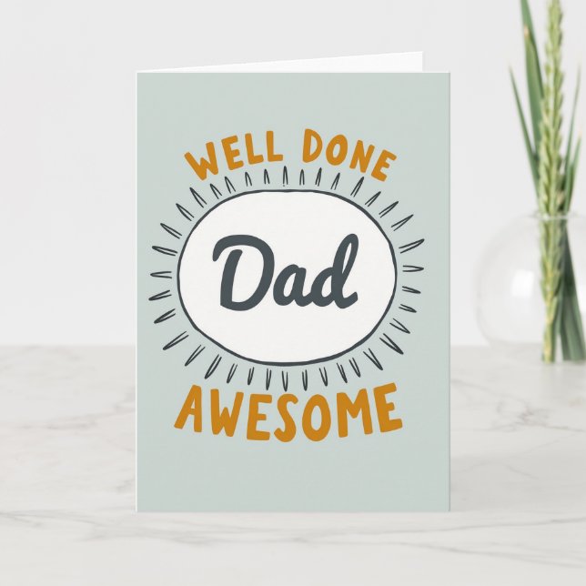 Awesome Dad Sunburst Card (Front)