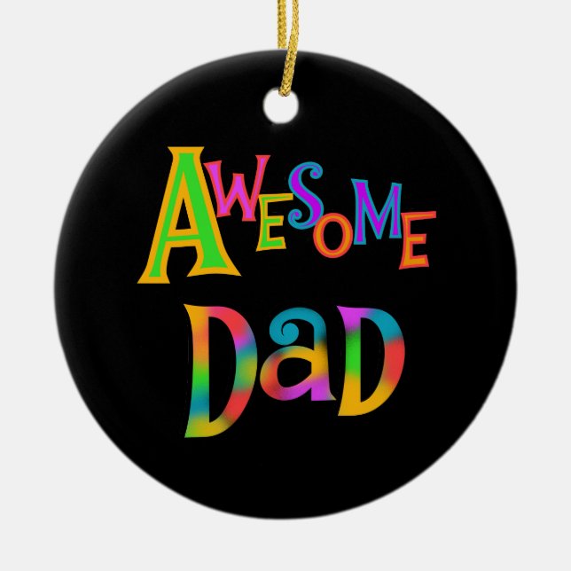 Awesome Dad T-shirts and Gifts Ceramic Tree Decoration (Front)