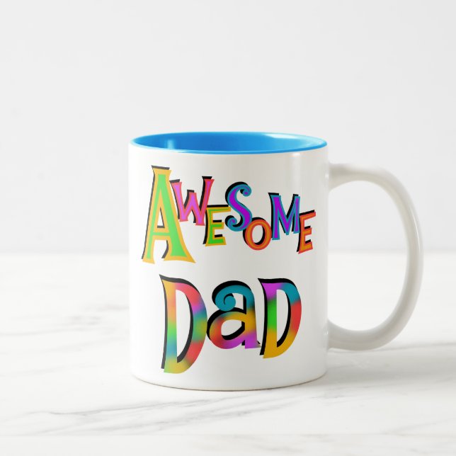 Awesome Dad T-shirts and Gifts Two-Tone Coffee Mug (Right)