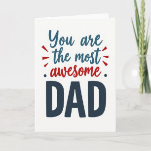 Awesome Dad Teal Script Fathers Card
