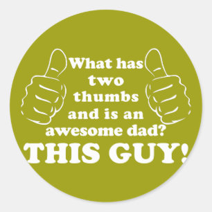 Awesome dad with thumbs classic round sticker