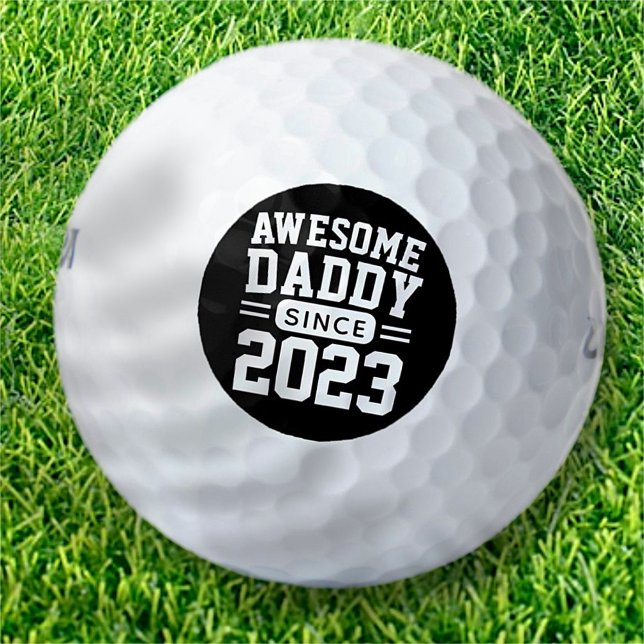 Awesome Daddy Since Athletic Modern Father's Day Golf Balls (Creator Uploaded)