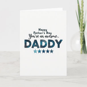 Awesome Daddy Teal Stars Card