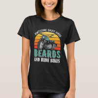 Awesome Dads Have Beards Funny Motorcycle Daddy Bi