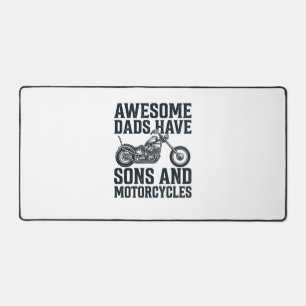 Awesome Dads Have Sons and Motorcycles Design_1 Desk Mat