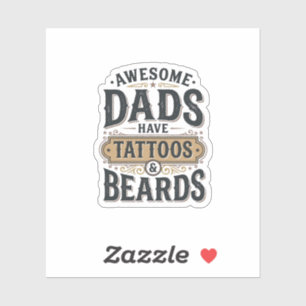 Awesome Dads Have Tattoos and Beards Vintage Shirt