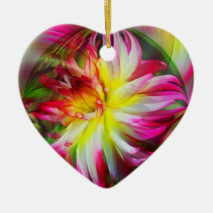 Awesome Dahlia Flower Abstract Art Ornament