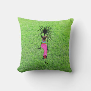 Awesome, Dancing on Grass Throw Pillow