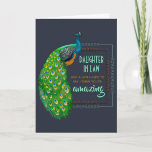 Awesome Daughter In Law Peacock Mother's Day Card