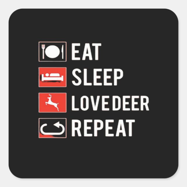 Awesome Deer Lover Creative Modern Design  Square Sticker (Front)