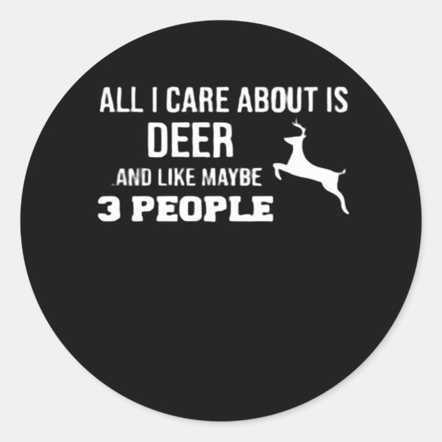 Awesome Deer Lover Minimal Retro Style Classic Round Sticker (Front)