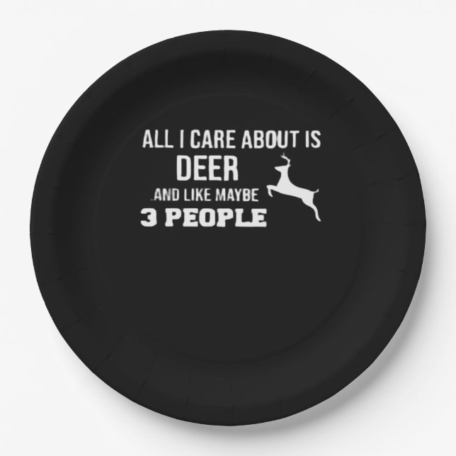 Awesome Deer Lover Minimal Retro Style  Paper Plate (Front)