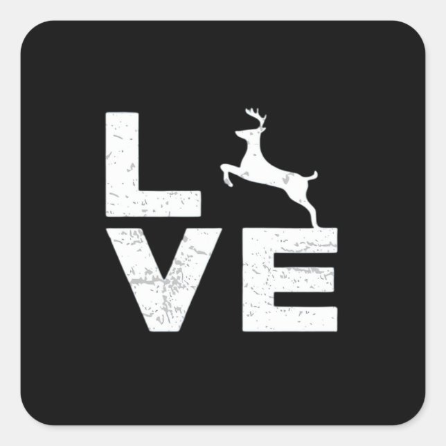 Awesome Deer Lover Trendy Aesthetic Design  Square Sticker (Front)