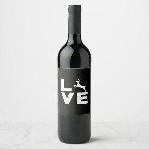 Awesome Deer Lover Trendy Aesthetic Design Wine Label
