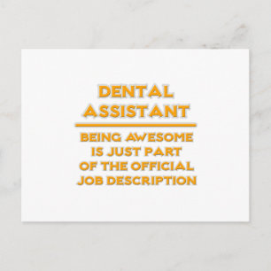 Awesome Dental Assistant .. Job Description Postcard