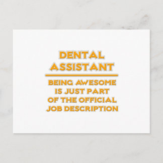 Awesome Dental Assistant .. Job Description Postcard