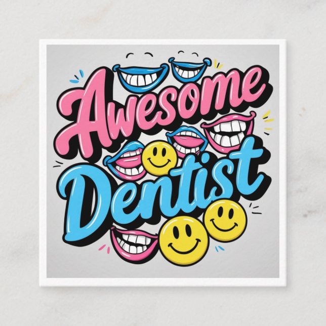 Awesome dentist thank you, smile gift enclosure card (Front)