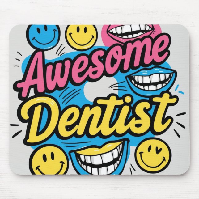Awesome dentist thanks mouse mat (Front)
