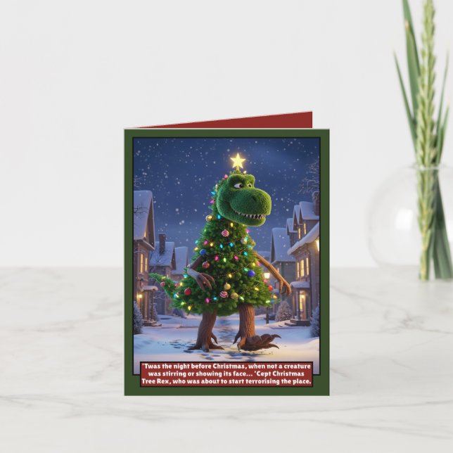 Awesome dinosaur Christmas card (Front)