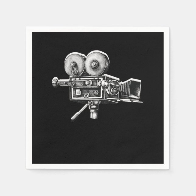 Awesome Distressed Film Video Camera Cameraman  Napkin (Front)