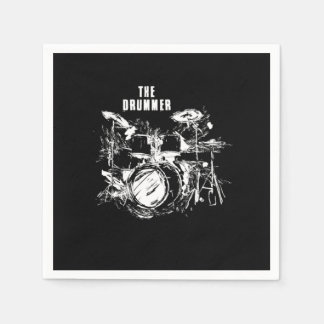 Awesome Distressed The Drummer Graphic Percussioni Napkin