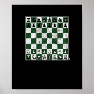 Awesome Distressed Vintage Chess Board Grand Poster