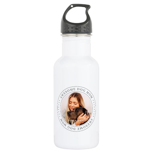 Awesome Dog Mum Since 20XX Classic Simple Photo 532 Ml Water Bottle (Front)