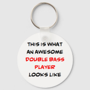 awesome double bass player coffee mug key ring