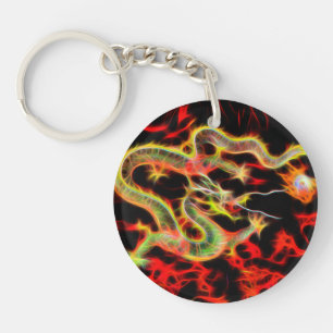 Awesome Dragon Fire on Lucky Energy Key Ring